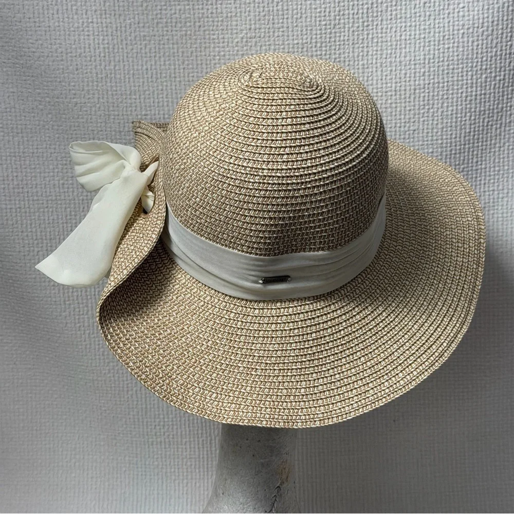 Women's Nine West Multi Straw Flip Up Floppy Hat